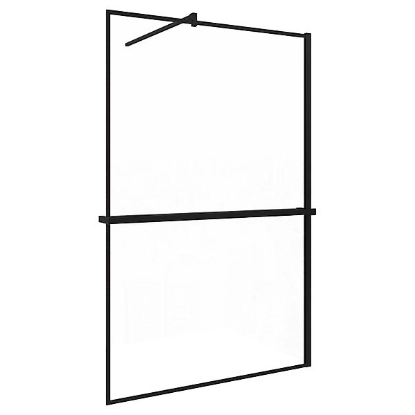 AICA 120x200cm Walk In Schwarz Aluminiumrahmen Duschwand mit Duschregal Han günstig online kaufen