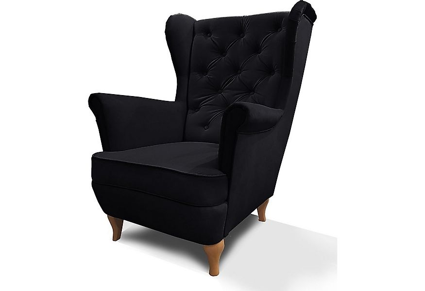 Beautysofa Ohrensessel Sessel FALCO Chesterfield Wohnzimmersessel Fernsehse günstig online kaufen