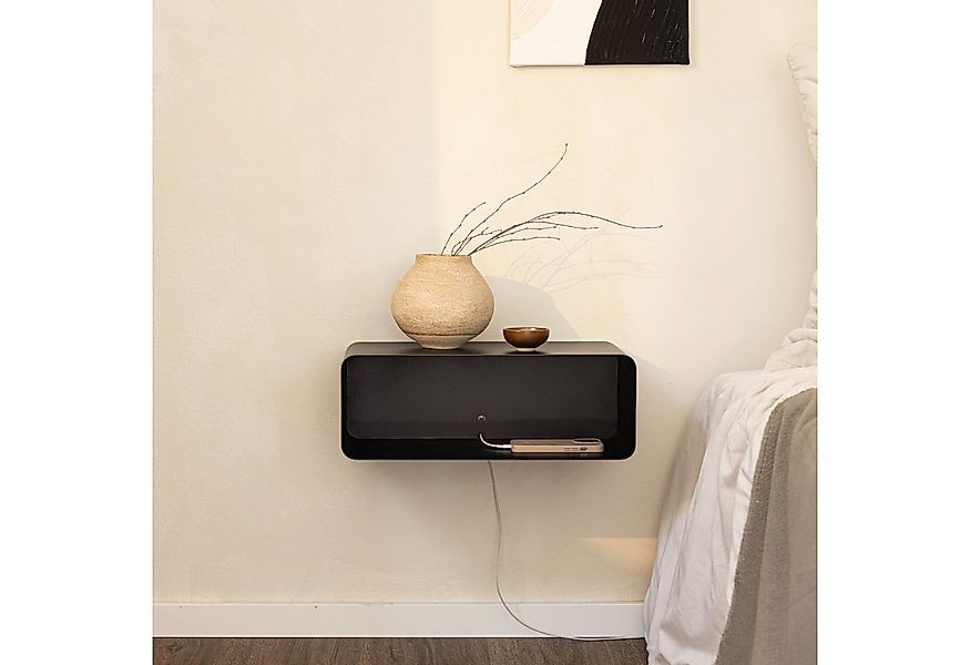 Metallbude Nachttisch NELIO, hängend mit integrierter Kabeldurchführung, Wa günstig online kaufen