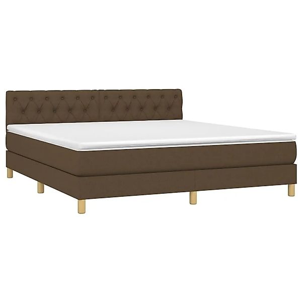 vidaXL Boxspringbett mit Matratze & LED Dunkelbraun 160x200 cm Stoff 313396 günstig online kaufen