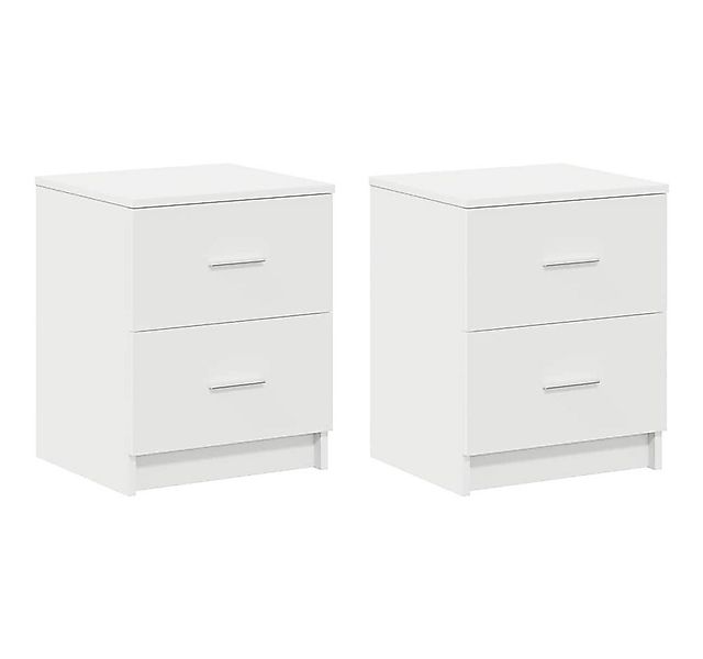 vidaXL Nachttisch Nachttische 2 Stk. mit 2 Schubladen Weiß 40x36x50 cm (2-S günstig online kaufen