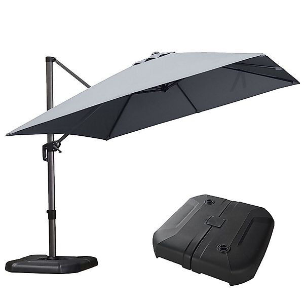 PURPLE LEAF Sonnenschirm Rechteck Alu Außenbereich günstig online kaufen