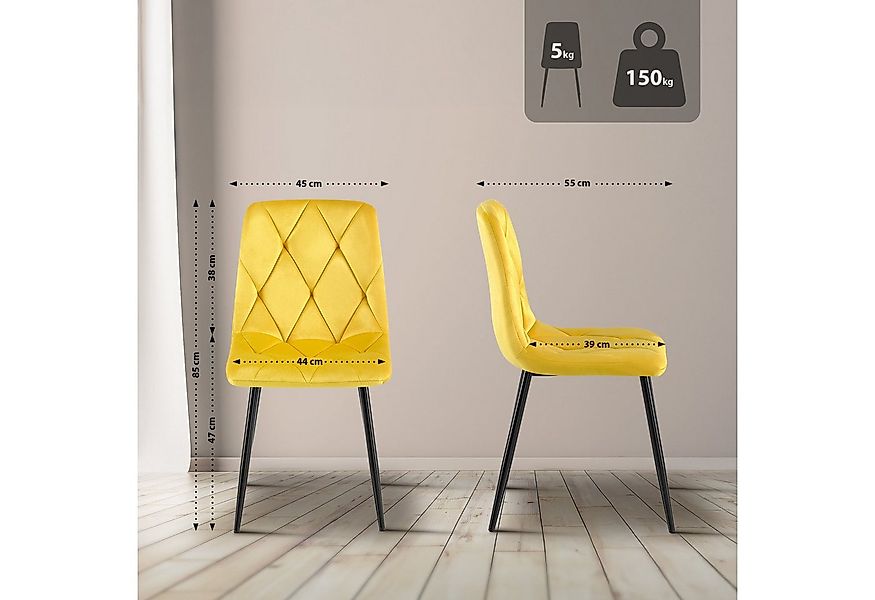 CLP Esszimmerstuhl Clairton, mit Stoff- oder Samtbezug, Metallgestell günstig online kaufen