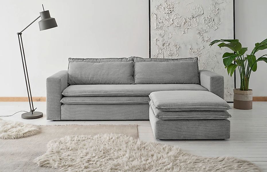 Places of Style Sitzgruppe "PIAGGE", (2 tlg.), 3-Sitzer-Sofa mit Bettfunkti günstig online kaufen