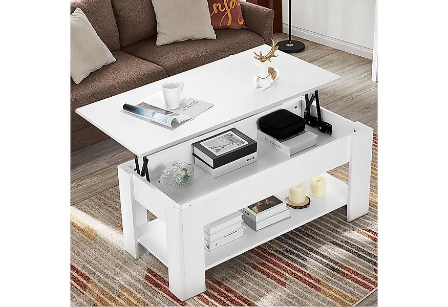 oyajia Couchtisch Couchtisch mit höhenverstellbarer Platte 100cm, Ausziehba günstig online kaufen
