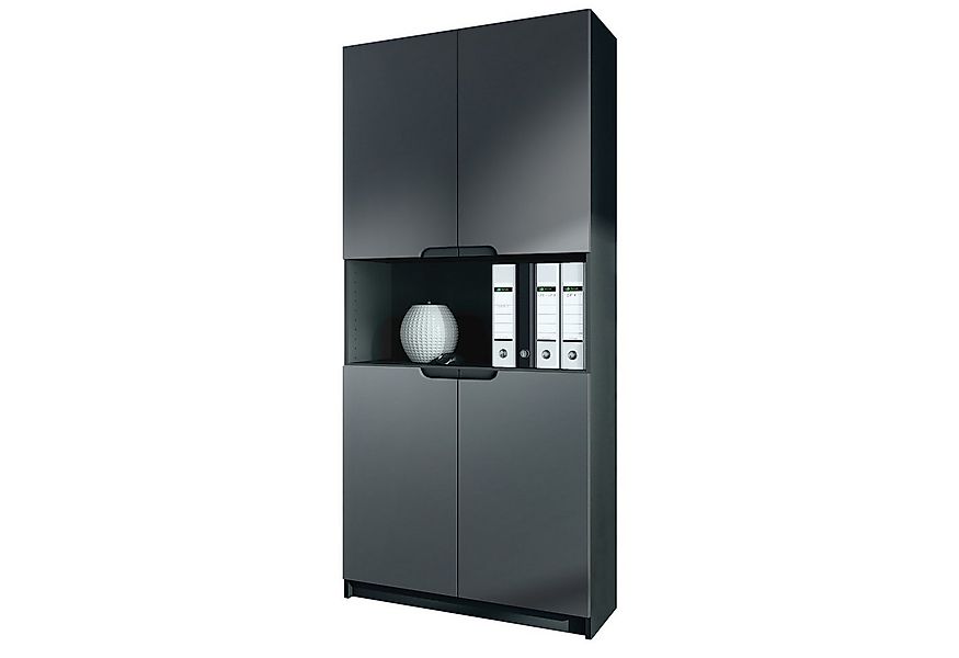 Vladon Aktenschrank Logan V2 (Aktenschrank, mit Soft-Close Funktion) Schwar günstig online kaufen