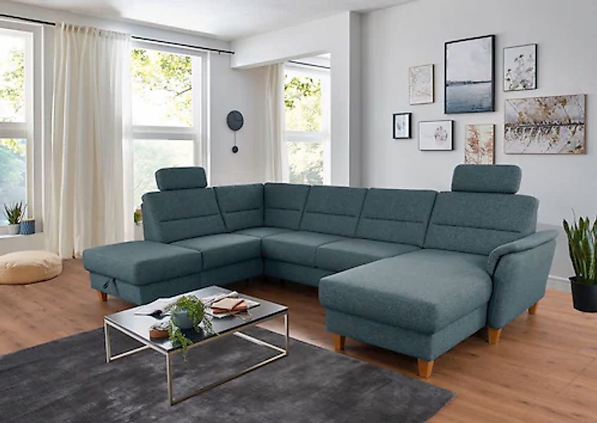 Home affaire Wohnlandschaft »Palmera U-Form, B: 308 cm« optional Bettfunkti günstig online kaufen