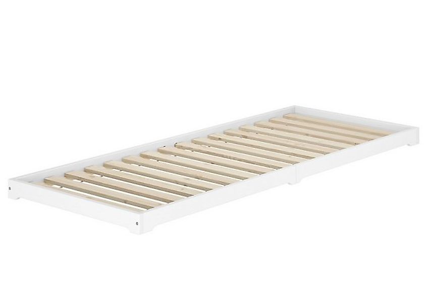 ERST-HOLZ Einzelbett Niedriges Einzelbett Kiefer weiß Massivholz 90x200 Hol günstig online kaufen