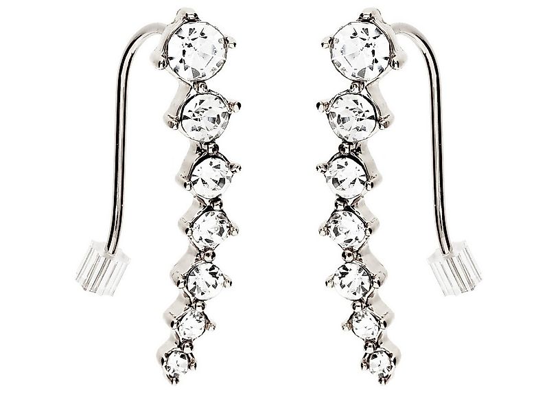 LÖB Ohrklemme Ohrklemme 785 Weißgold vergoldet Strass Zirkonia Ohrringe Bog günstig online kaufen