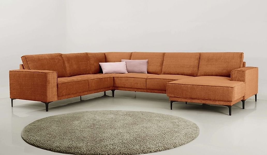 PLACES OF STYLE Wohnlandschaft »XXL Sofa Oland, Struktur, Flachgewebe, Luxu günstig online kaufen