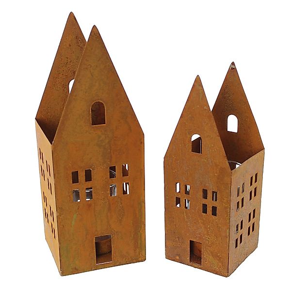 Frank Flechtwaren Windlicht, Windlicht Rostoptik 2er günstig online kaufen