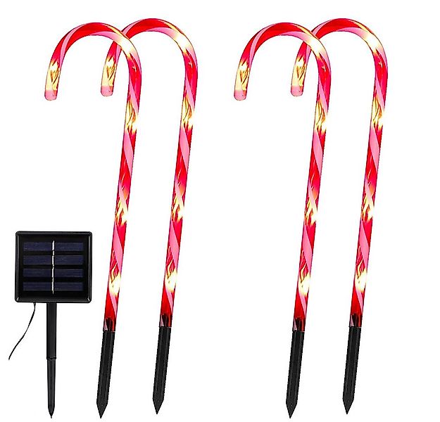 LMaxhome LED-Lichterkette Solar Weihnachten Zuckerstangen Lichter Gartenleu günstig online kaufen