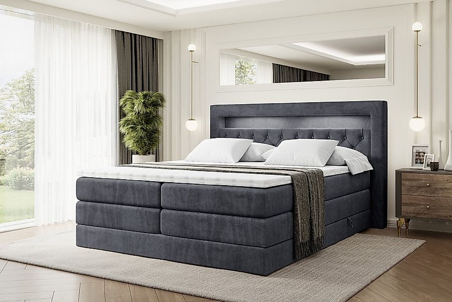 ALTDECOR Boxspringbett NOEL GOLD KING (mit Matratze und Lattenrost Topper P günstig online kaufen