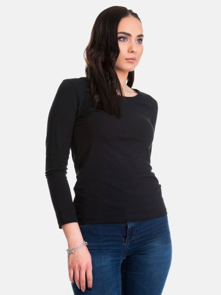 Evoni Langarmshirt Langarm Rundhals Baumwolle Basic günstig online kaufen