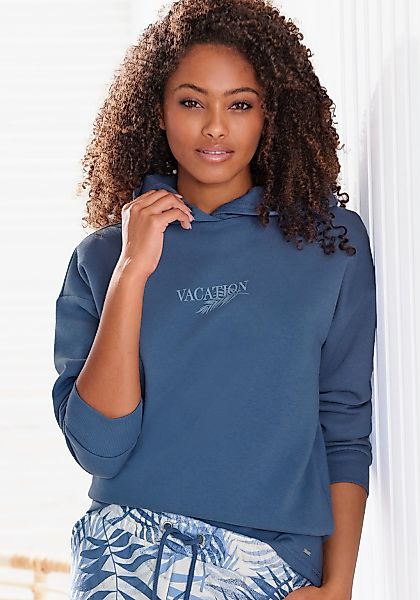 LASCANA Hoodie, (1 tlg.), Kapuzensweatshirt, Loungeshirt mit Frontprint, Lo günstig online kaufen