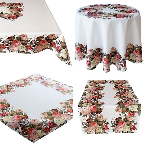 texpot Tischdecke Tischläufer Druckmotiv Rosen Frühling günstig online kaufen