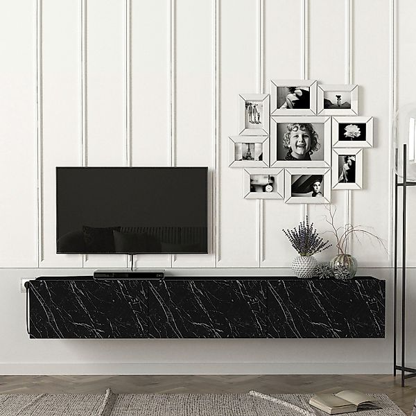 en.casa TV-Schrank »Vihti« Fernsehschrank 180x31x29,5cm Marmoroptik günstig online kaufen