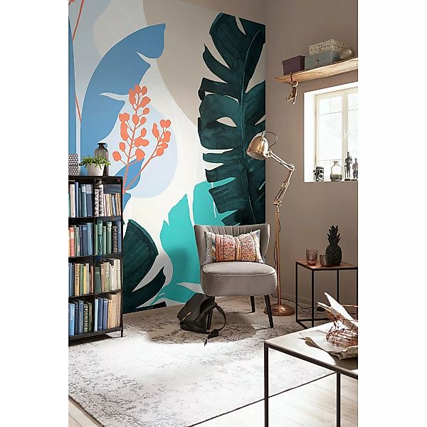 KOMAR Vlies Fototapete - Tropical Shapes - Größe 300 x 280 cm mehrfarbig günstig online kaufen
