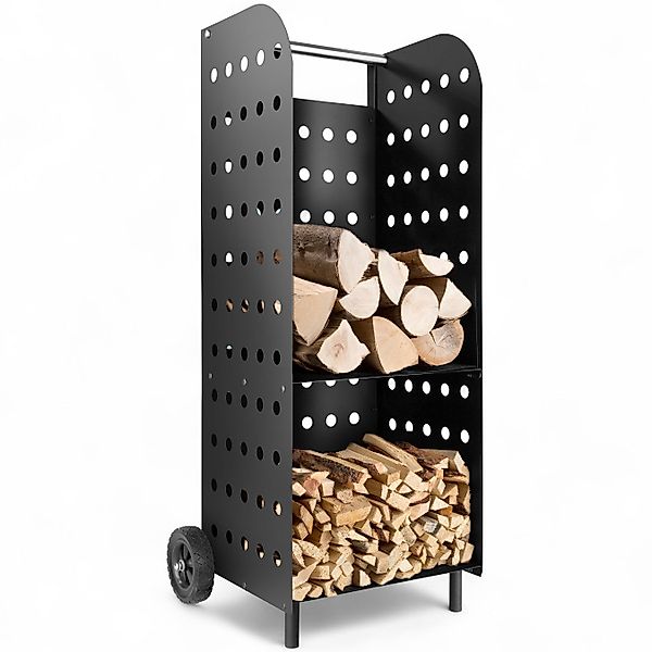 tectake Kaminholzregal Holzwagen, BxTxH:45,00x55,00x104,00 cm, aus günstig online kaufen