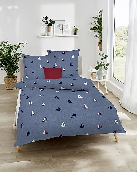 Kaeppel Bettwäsche "Sailing Boats" 2 Stk. tlg. Mit Booten günstig online kaufen