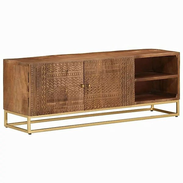 vidaXL TV-Schrank TV-Schrank 110x30x40 cm Massivholz Mango und Eisen (1-St) günstig online kaufen