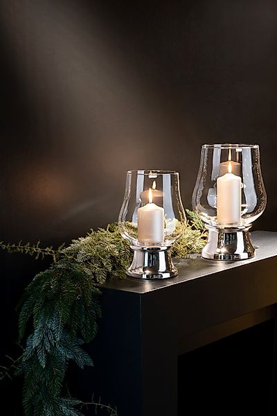 Fink Windlicht "PALINA" Kerzenhalter mit Glas, vernickelt günstig online kaufen