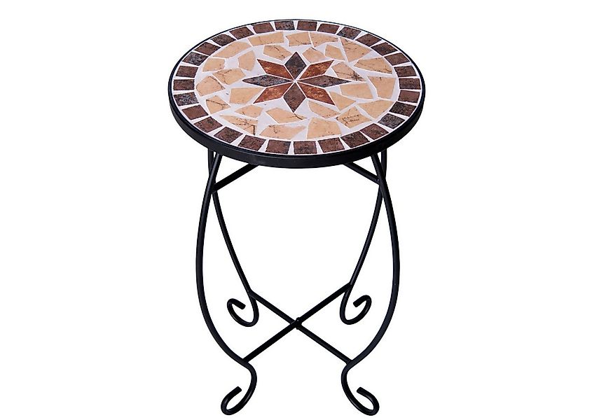Kamelio Gartentisch Beistelltisch Mosaik Gartentisch Metall rund Balkontisc günstig online kaufen