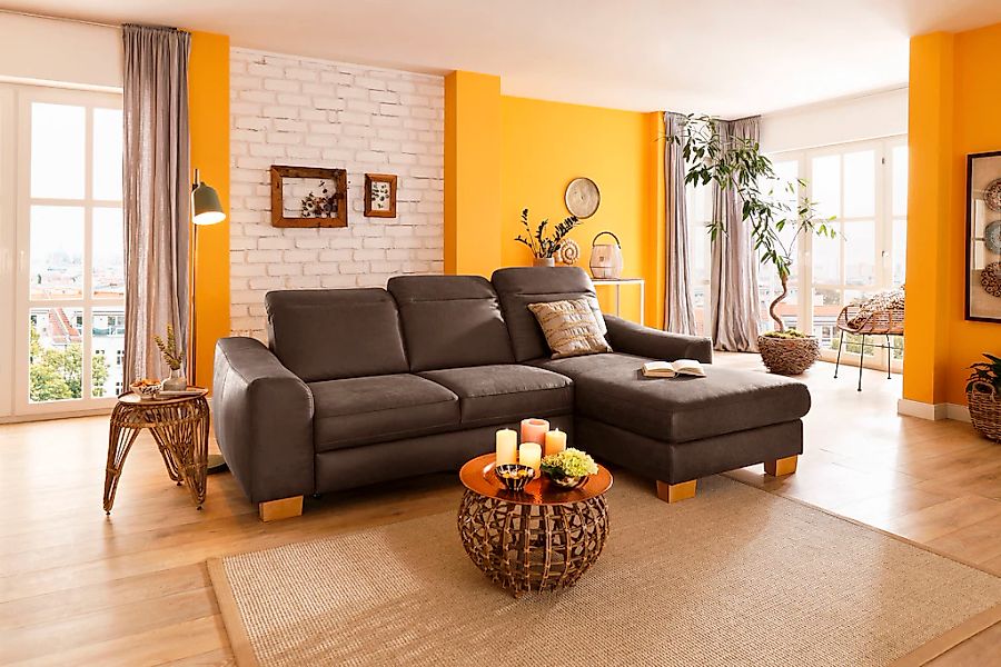 Home affaire Ecksofa "Dundee L-Form" wahlweise mit Kopfteilverstellung und günstig online kaufen