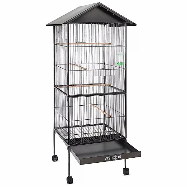 Vogelvoliere Silber/Anthrazit Metall 157x52x52cm günstig online kaufen
