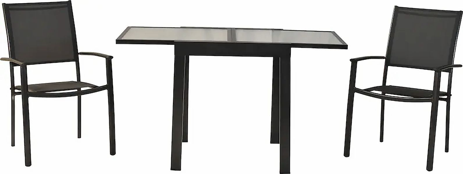 MERXX Balkonset ""Milano"" Set, 3 Stk. tlg. Sessel stapelbar, matte Glaspla günstig online kaufen