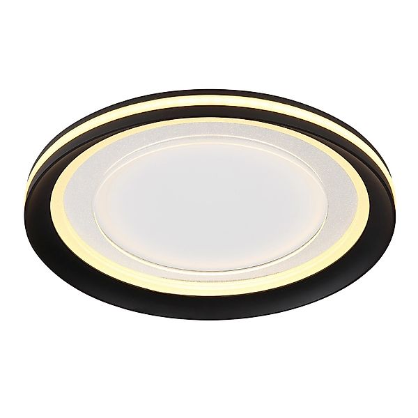 Globo LED-Deckenleuchte Clarino Schwarz Weiß Ø 30 cm günstig online kaufen