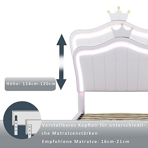 STILVORA Bett Polsterbett 90x200 mit LED und Stauraum,Bettgestell ohne Matr günstig online kaufen