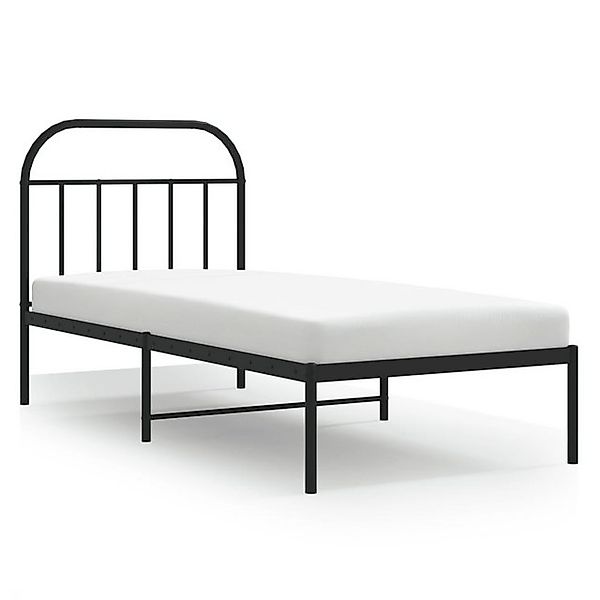 furnicato Bettgestell mit Kopfteil Metall Schwarz 80x200 cm (1-tlg) günstig online kaufen