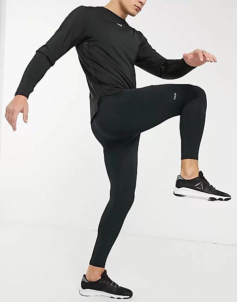 ASOS 4505 – Schwarze Trainings-Leggings aus Quick-Dry-Gewebe mit Logo günstig online kaufen