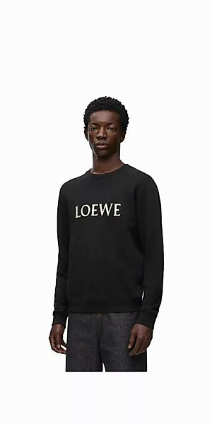 Loewe Rundhalspullover LOEWE Baumwoll Sweater Schwarz günstig online kaufen