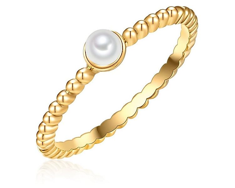 Lulu & Jane Perlenring gelbgold, Messing günstig online kaufen