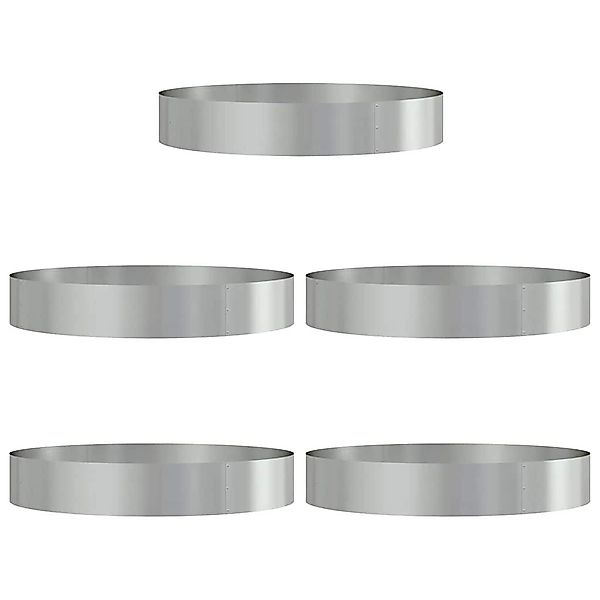 vidaXL Blumentopf Garten 5 pcs Silber günstig online kaufen