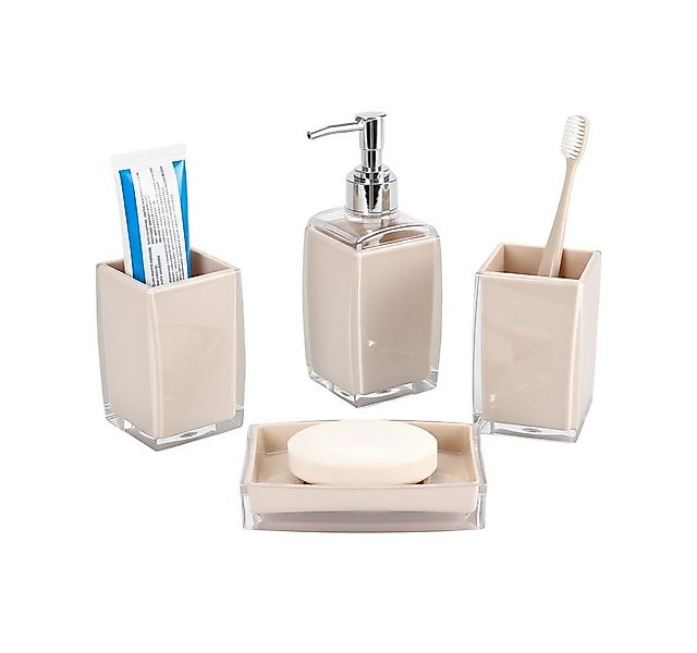 Cheffinger Badaccessoire-Set Bad-Accessoire Set Seifenspender Zahnbürstenha günstig online kaufen