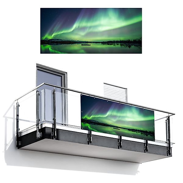 MuchoWow Balkonsichtschutz Nordlicht - See - günstig online kaufen
