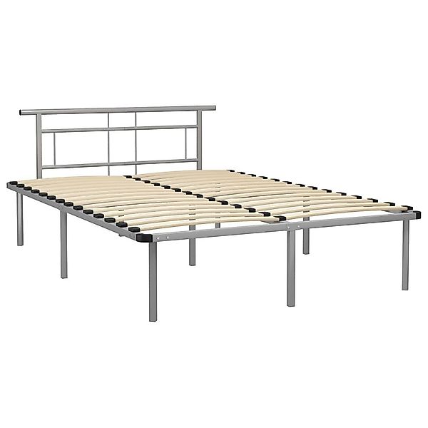 vidaXL Bett Bettgestell Grau Metall 140x200 günstig online kaufen