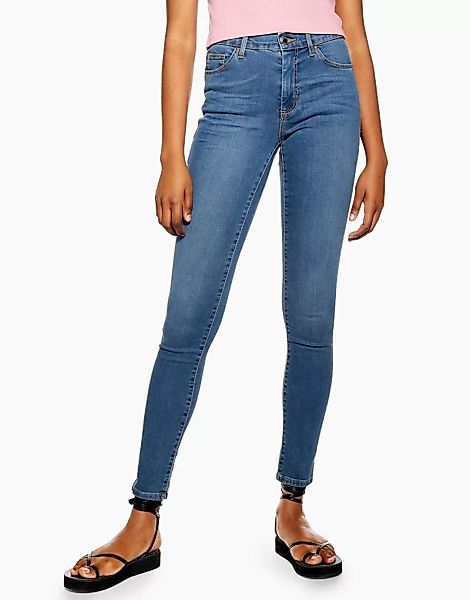 Topshop – Leigh – Jeans in mittelblauer Waschung günstig online kaufen