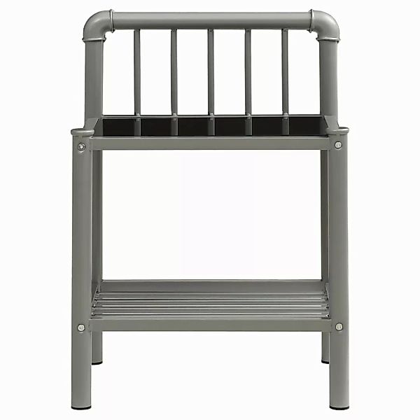 Nachttisch Grau Und Schwarz 45x34,5x62,5 Cm Metall Und Glas günstig online kaufen