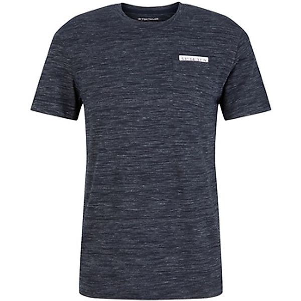 Tom Tailor  T-Shirt T-Shirt Kurzarmshirt in Melange-Optik mit Brusttasche günstig online kaufen