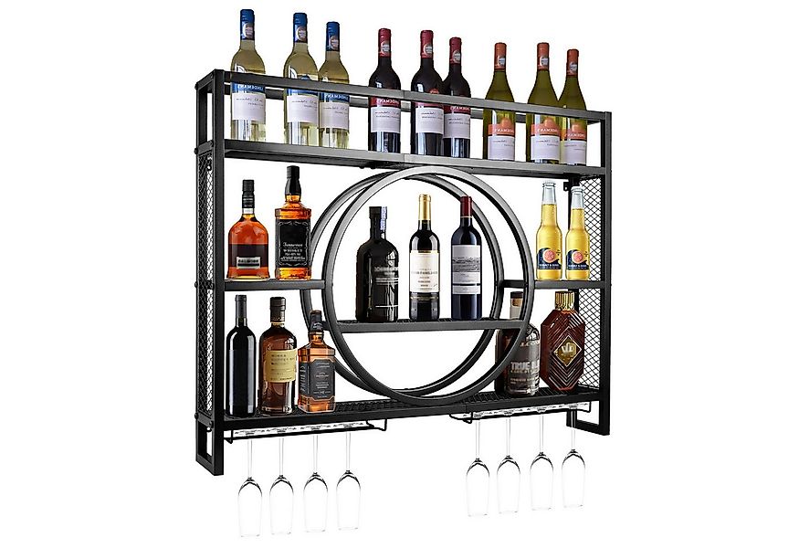 XERSEK Weinregal Wandmontage Metal Glasregal 120x80x15cm Weinhalter mit Reg günstig online kaufen