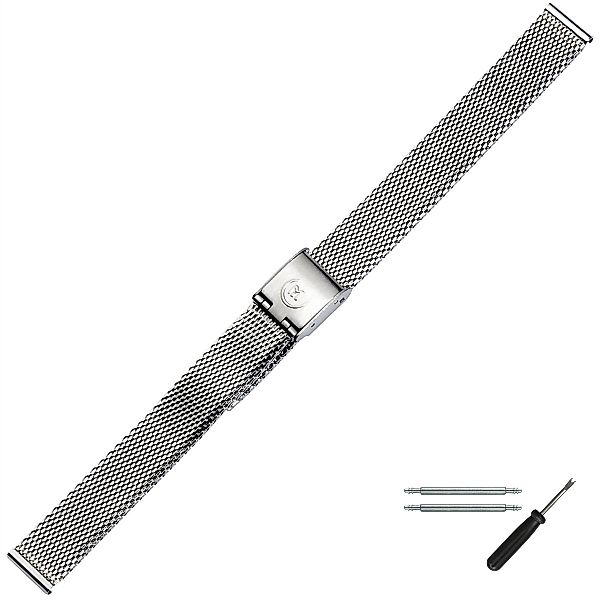 MARBURGER Uhrenarmband 12mm Edelstahl Silber Milanaise günstig online kaufen