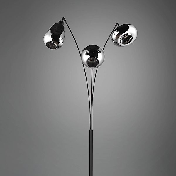 TRIO Leuchten Stehlampe Lumina, gebogene Stehleuchte mit Glasschirmen exkl günstig online kaufen