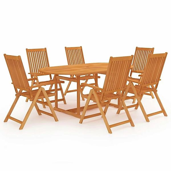 7-tlg. Garten-essgruppe Massivholz Teak günstig online kaufen