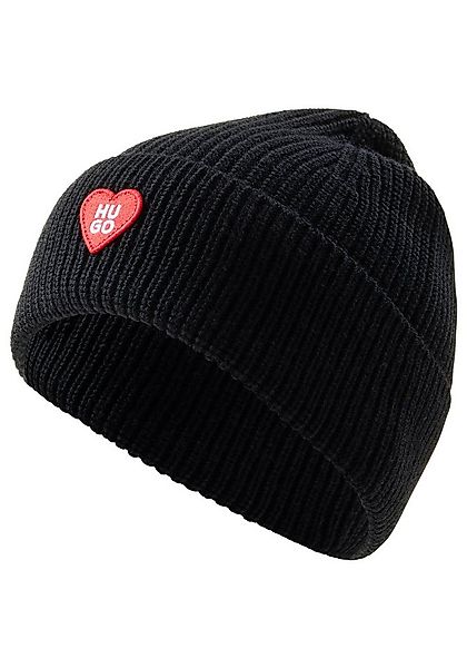 HUGO Beanie Sentialy Hat mit Logo-Aufnäher günstig online kaufen