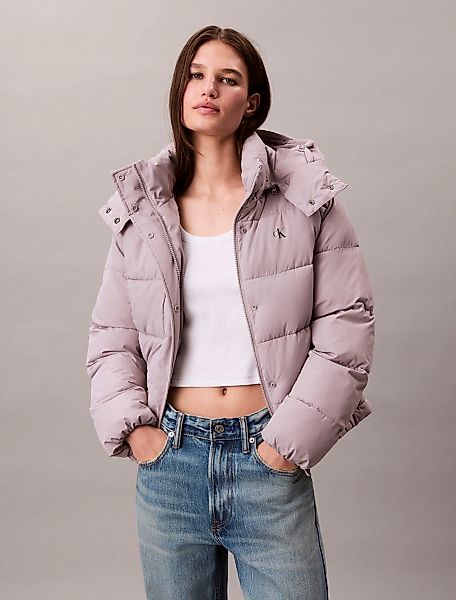 Calvin Klein Jeans Steppjacke "MATTE MONOLOGO MW SHORT PUFFER", mit Kapuze, günstig online kaufen