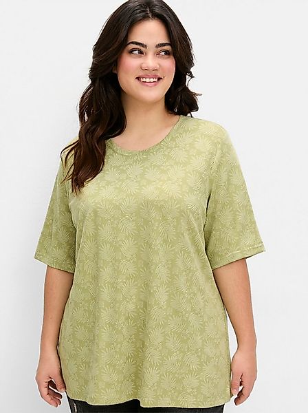 Sheego T-Shirt Rundhalsshirt . mit Alloverprint, leicht tailliert günstig online kaufen